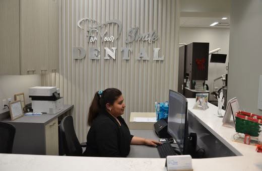 Our front desk team, ready to help